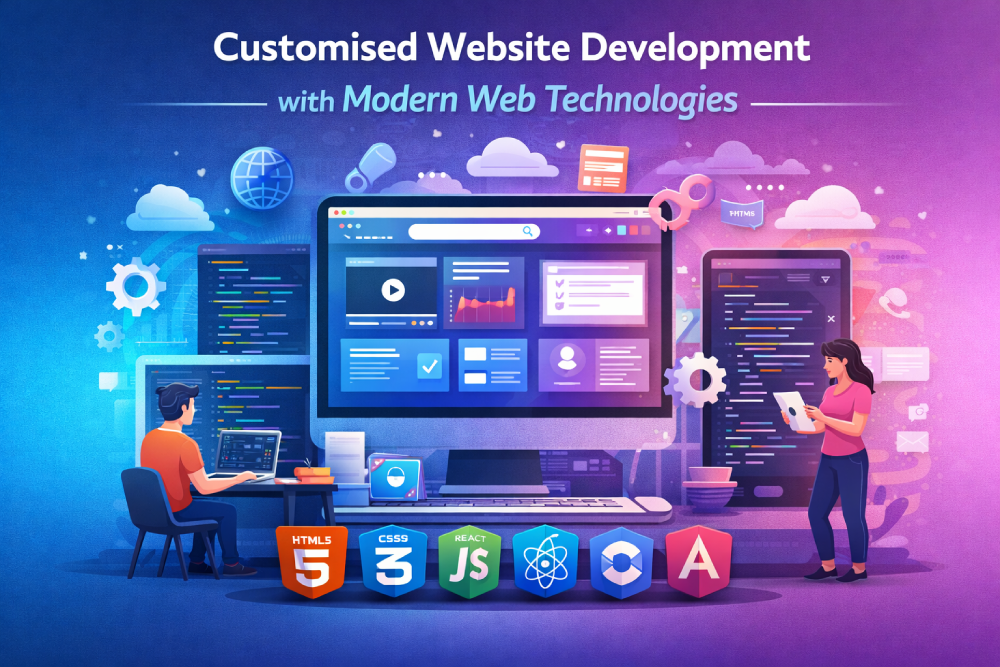 Customised website development with modern web technologies